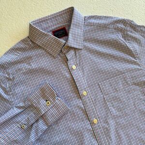 UNTUCKit Shirt Mens Medium Dalton Regular Fit Plaid Stretch Nylon Long Sleeve